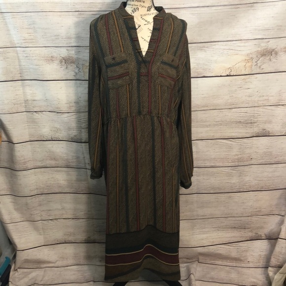 Gloria Vanderbilt Vintage Maxi Dress V-neck Size 16 - Picture 2 of 9